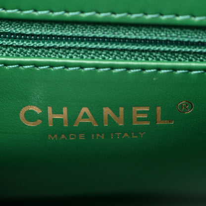 Chanel Shiny Aged Calfskin Quilted Nano Kelly Shopper Green 6 of 10