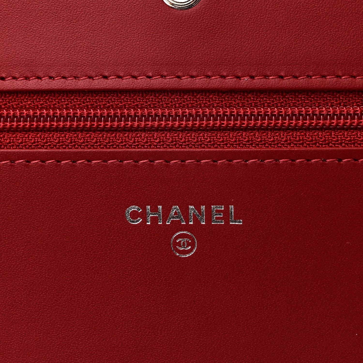 Chanel Glazed Calfskin Quilted Coco Boy Wallet On Chain WOC Red 6 of 11