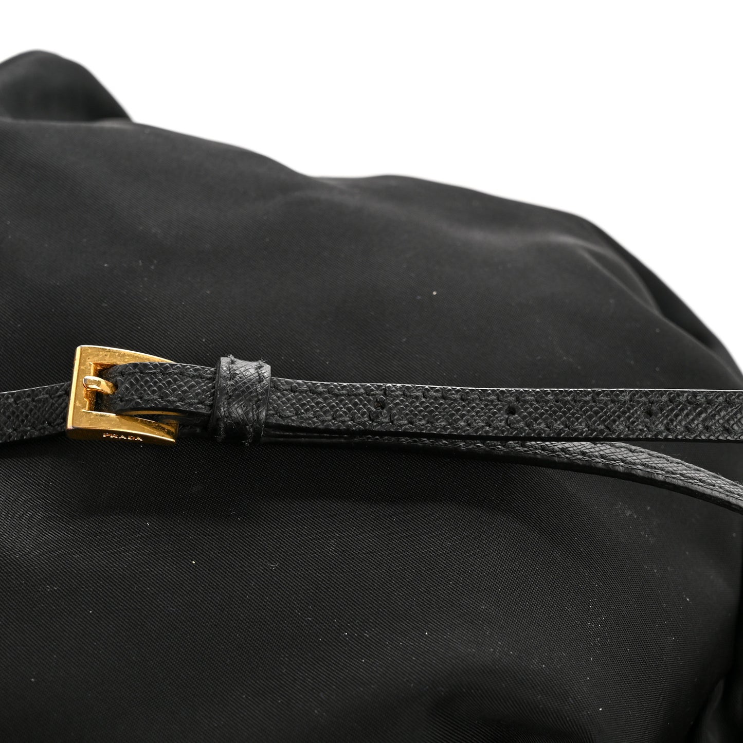 Saffiano Tessuto Nylon Mini Bucket Crossbody Bag Black