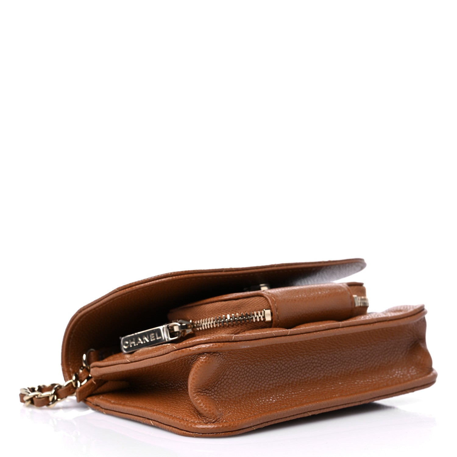 Chanel Caviar Quilted Business Affinity Clutch With Chain Flap Camel 4 of 11