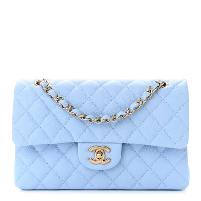 Chanel Caviar Quilted Small Double Flap Light Blue 1 of 13