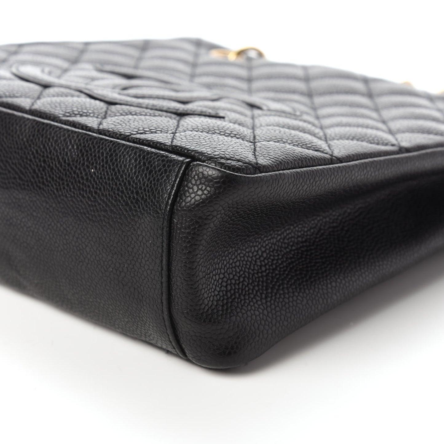 Caviar Quilted Petit Shopping Tote PST Black