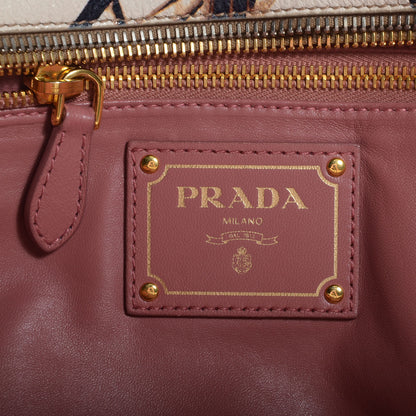 Prada X JAMES JEAN Cervo Lux Fairy Print Large Double Handle Boston Bag Prugna 8 of 12