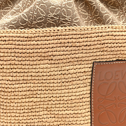 Loewe Calfskin Raffia Anagram Paulas Ibiza Pochette Bag Natural Tan 10 of 10