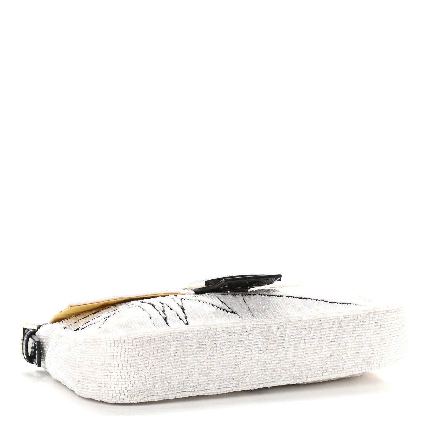 Beaded Baguette White Black