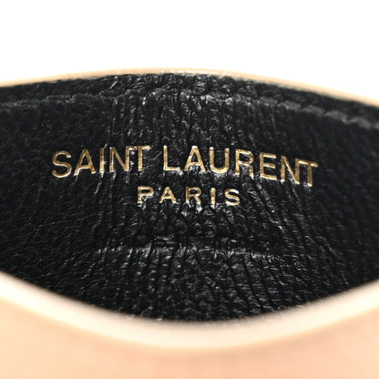 Saint Laurent Grain De Poudre Matelasse Chevron Monogram Credit Card Case Nude Powder 6 of 9