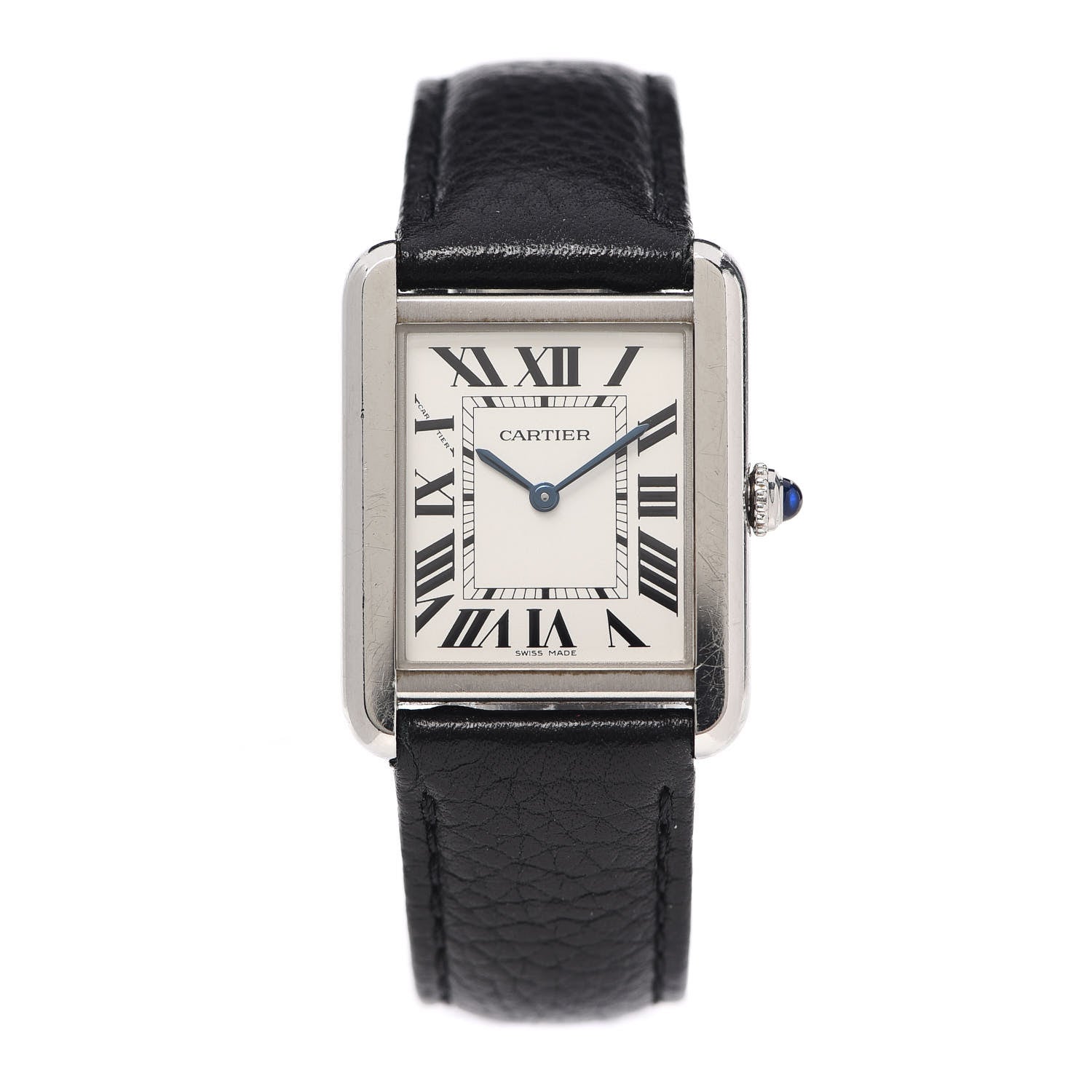 Cartier Stainless Steel Calfskin 24mm Tank Solo Quartz Watch 1 of 6