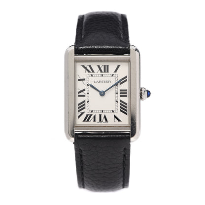Cartier Stainless Steel Calfskin 24mm Tank Solo Quartz Watch 1 of 6