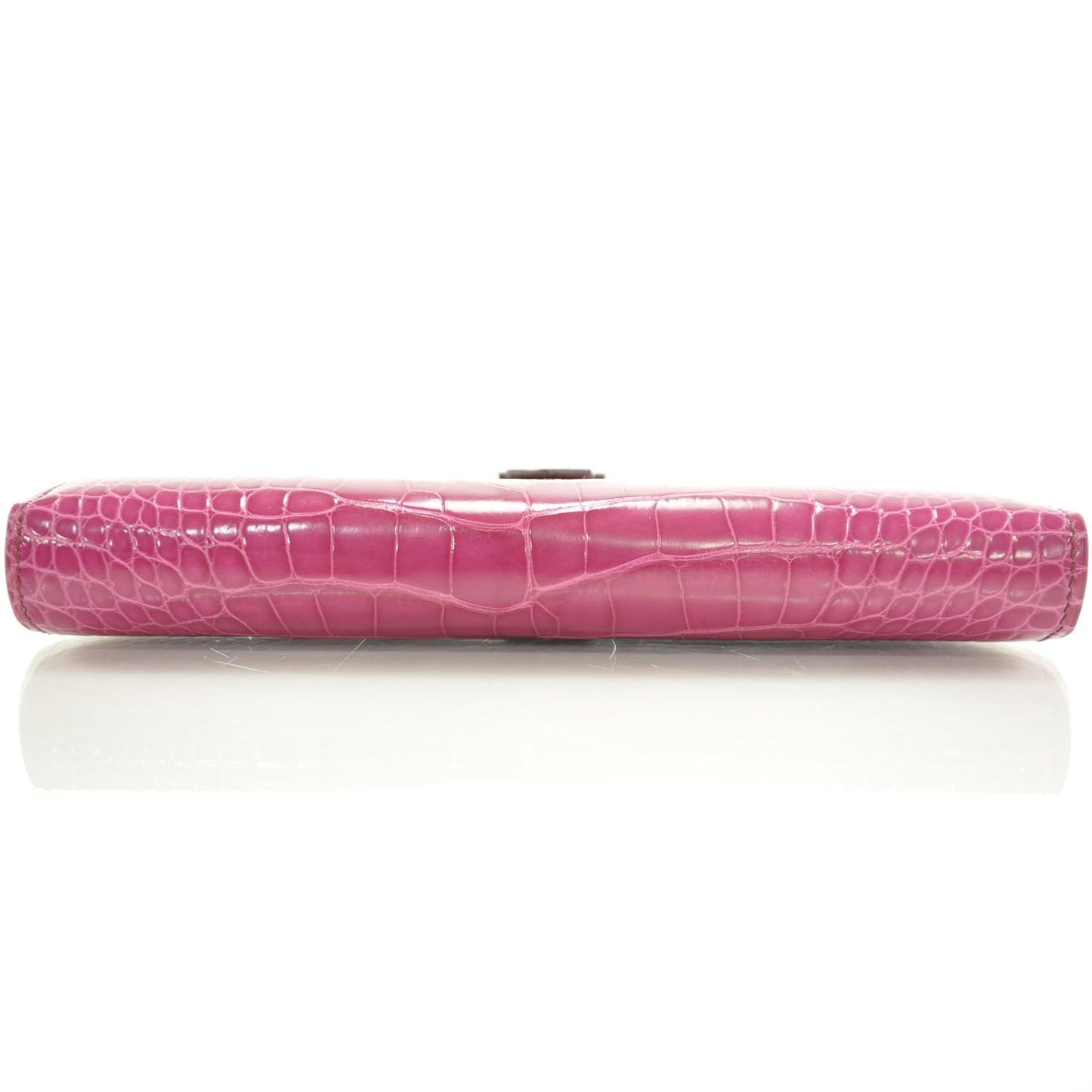 Shiny Alligator Bearn H Wallet Fuchsia