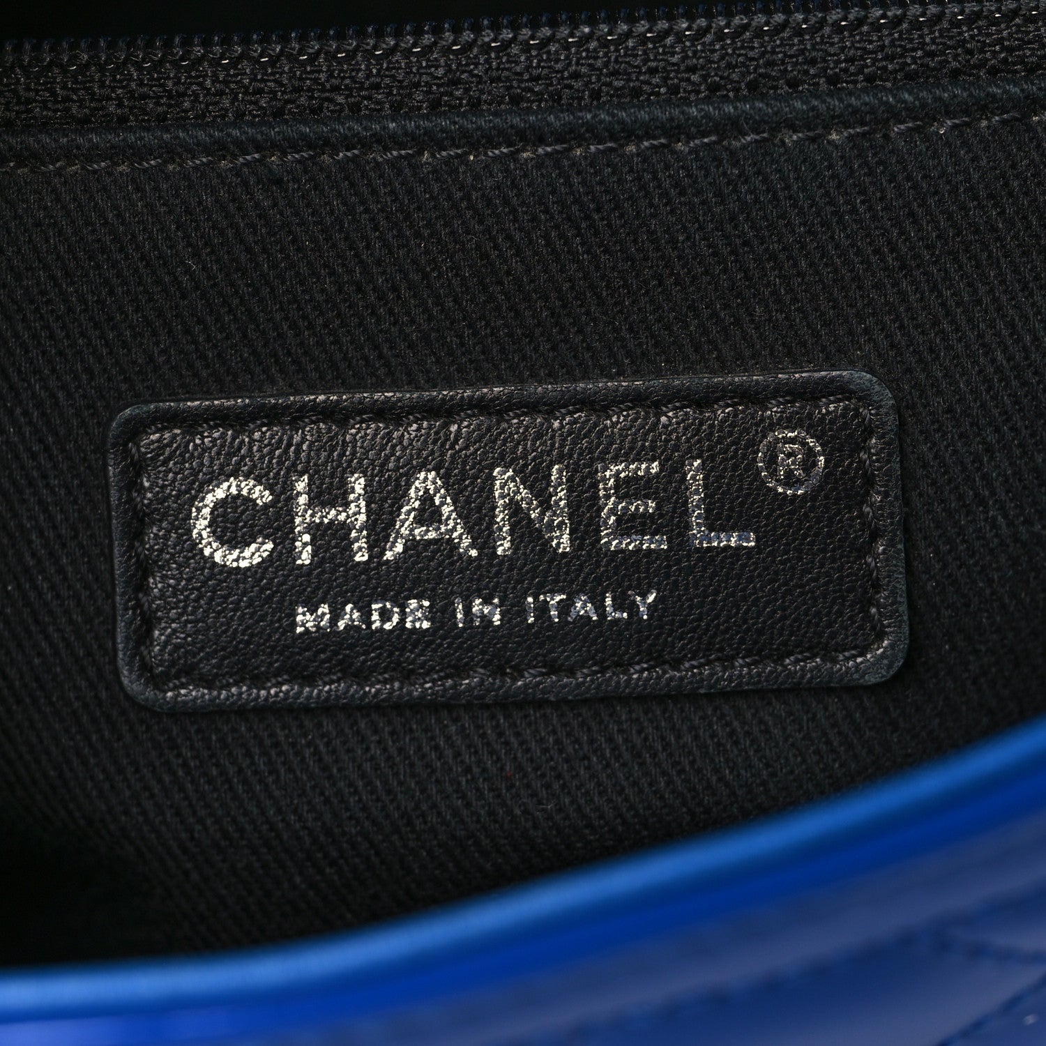 Chanel Patent Quilted Large Coco Shine Flap Blue 5 of 9