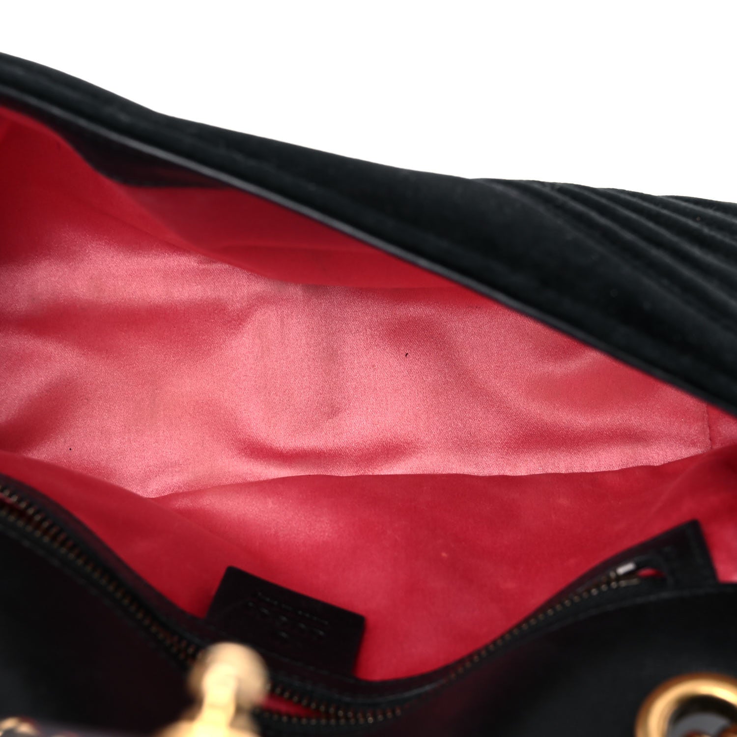Gucci Velvet Matelasse Small GG Marmont Shoulder Bag Black 4 of 15