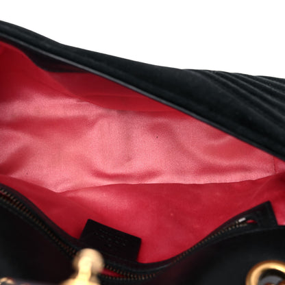 Gucci Velvet Matelasse Small GG Marmont Shoulder Bag Black 4 of 15