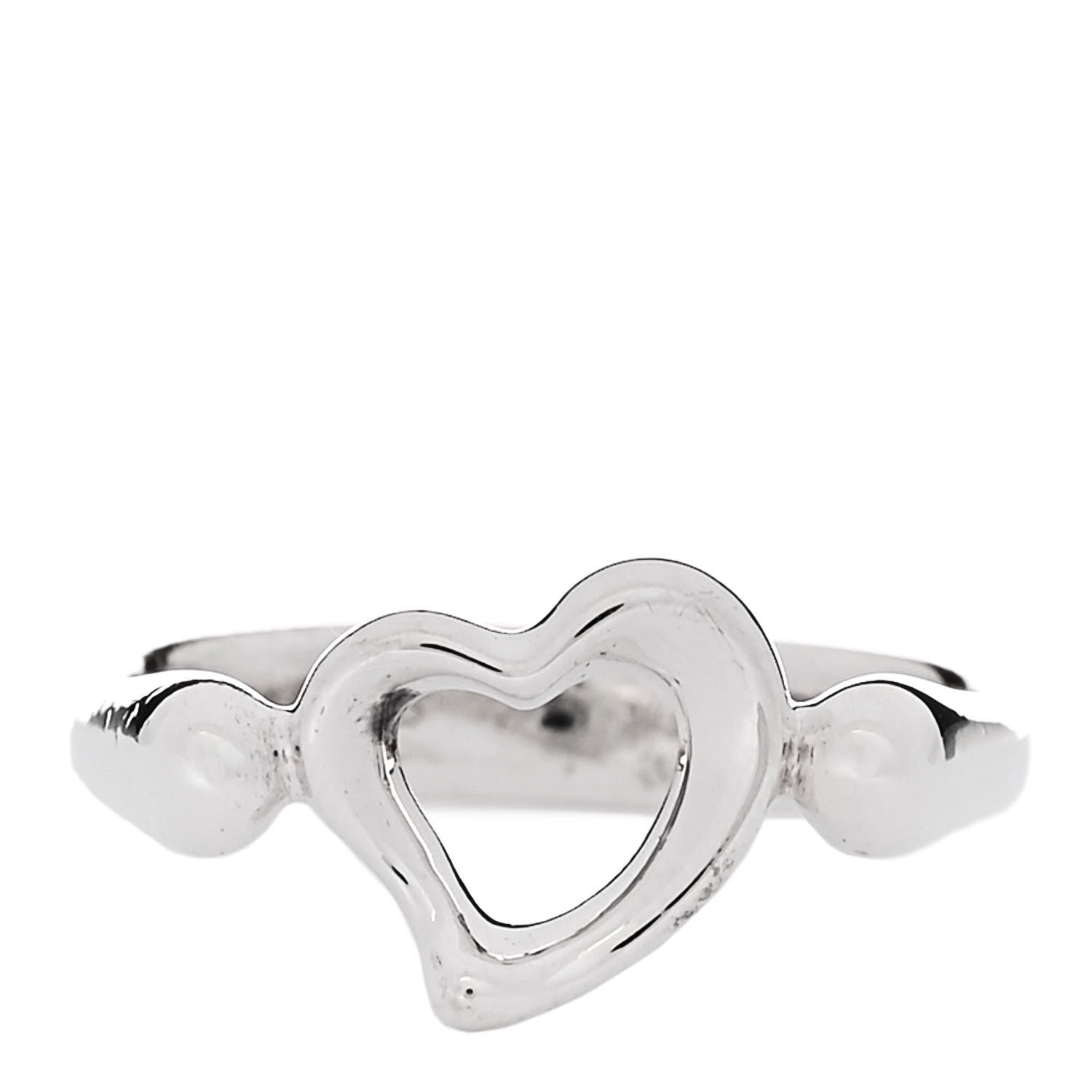 Tiffany Sterling Silver Elsa Peretti Open Heart Ring 47 4 1 of 7