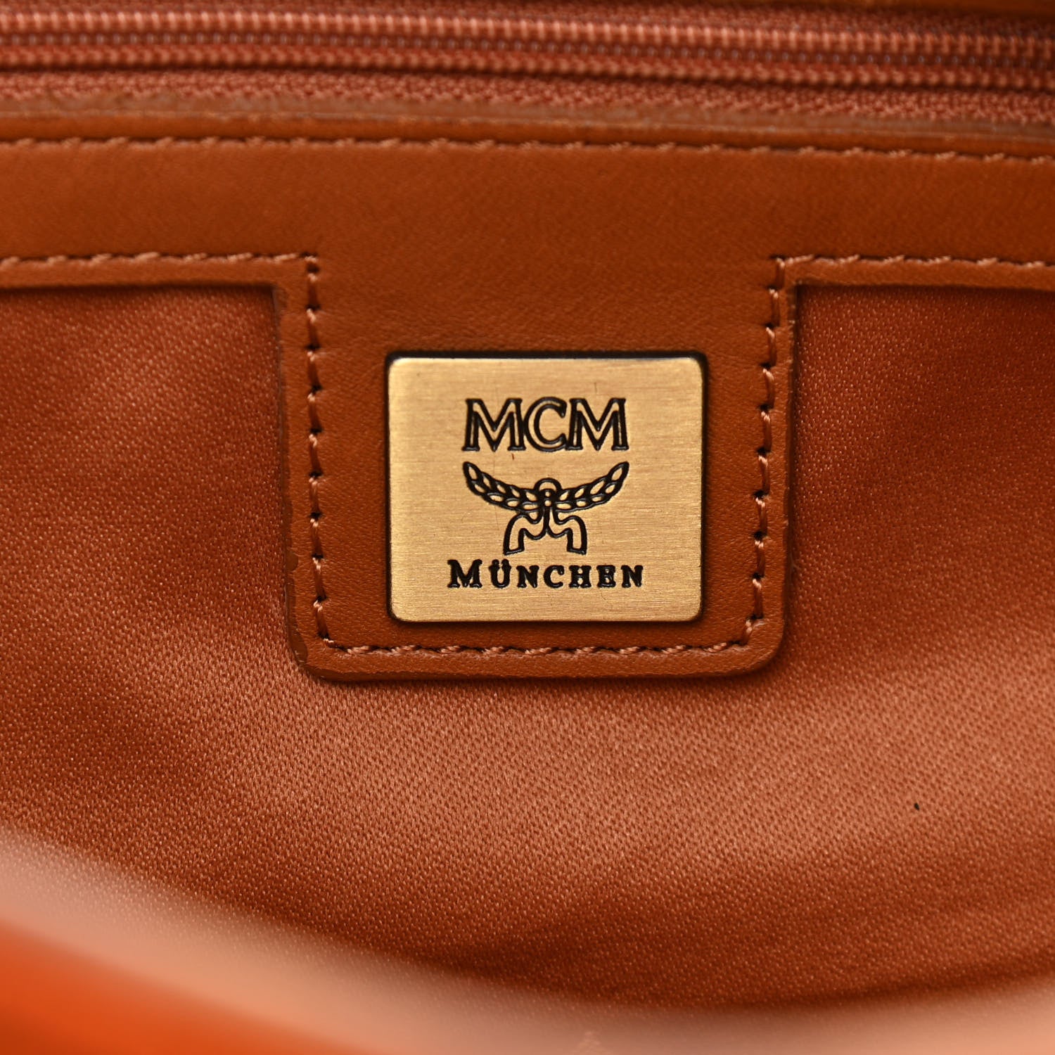 MCM Visetos Satchel Cognac 5 of 10