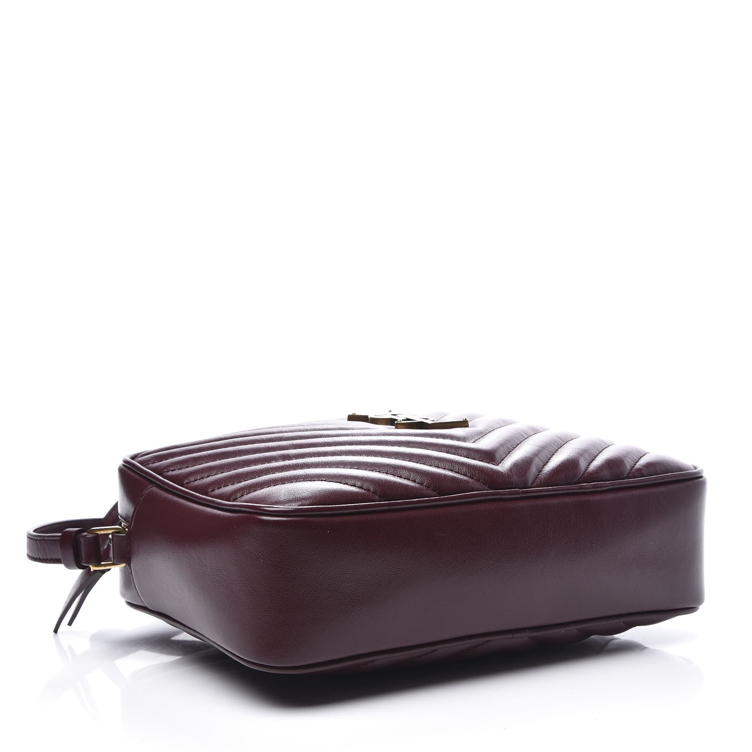 Saint Laurent Calfskin Matelasse Monogram Lou Camera Bag Dark Legion Red 3 of 9