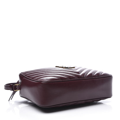 Saint Laurent Calfskin Matelasse Monogram Lou Camera Bag Dark Legion Red 3 of 9