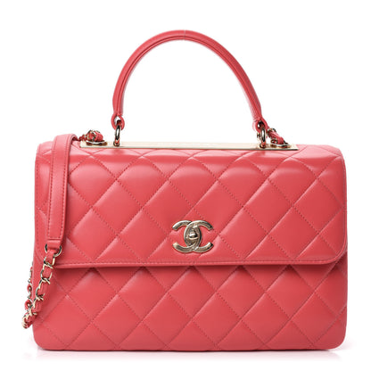 Chanel Lambskin Quilted Medium Trendy CC Flap Dual Handle Bag Red 1 of 12