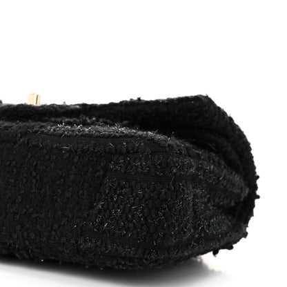 Chanel Tweed Sequin Patchwork Medium Double Flap Black 10 of 10