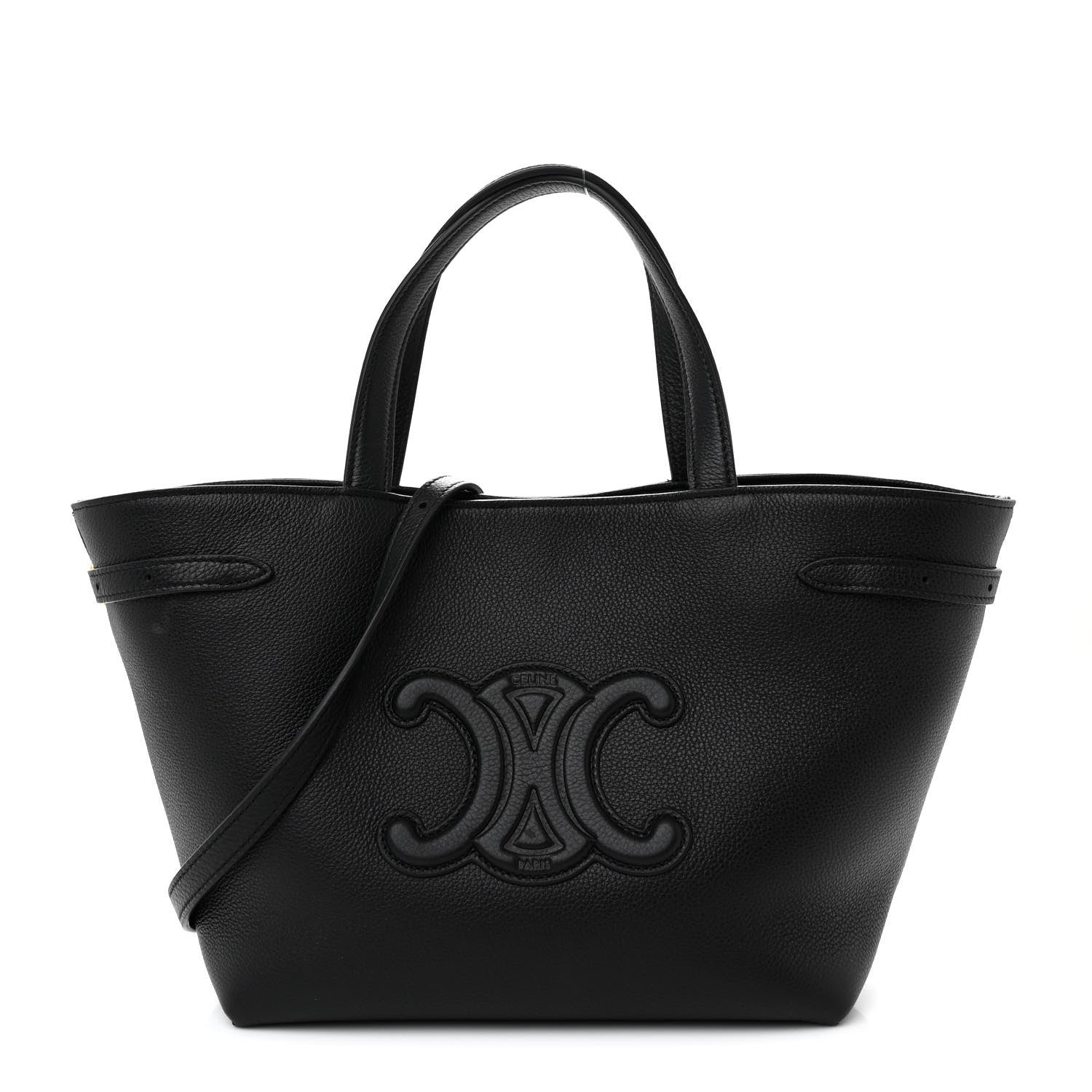 Celine Grained Calfskin Triomphe Mini Cabas Anais Black 1 of 11