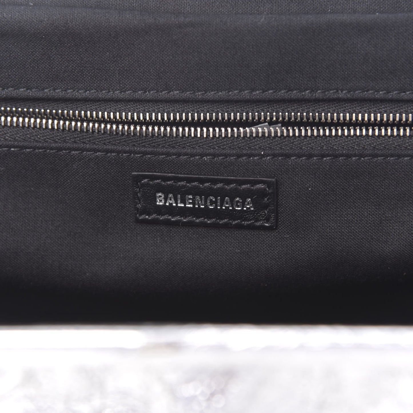 Metallic Textured Calfskin Logo XL Cloud Clutch Silver