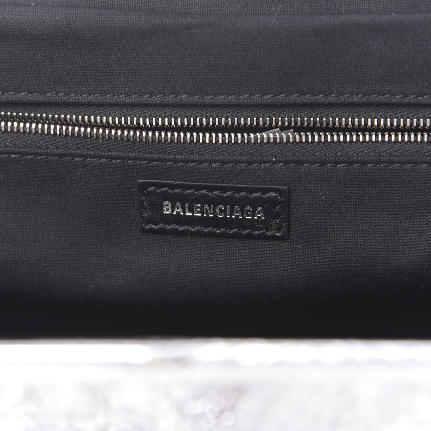 Balenciaga Metallic Textured Calfskin Logo XL Cloud Clutch Silver 6 of 10