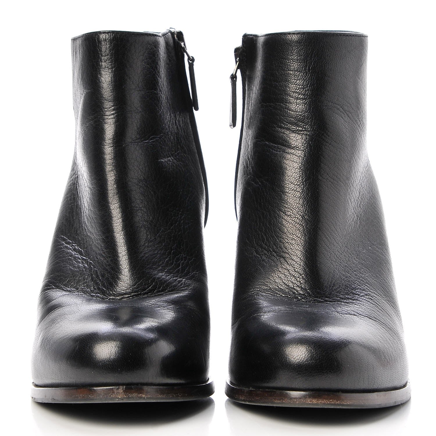 Prada Calfskin Ankle Boots 37.5 Black 2 of 10