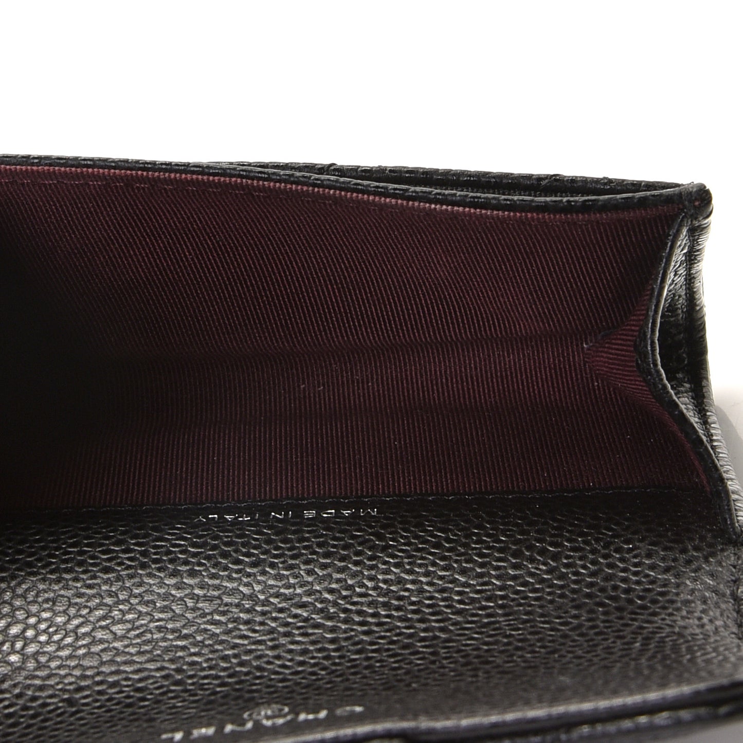 Caviar Quilted Flap Card Holder Black