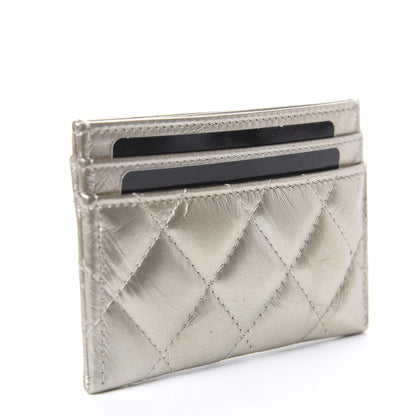 Chanel Metallic Aged Calfskin Quilted Reissue Card Holder Gold 2 of 8