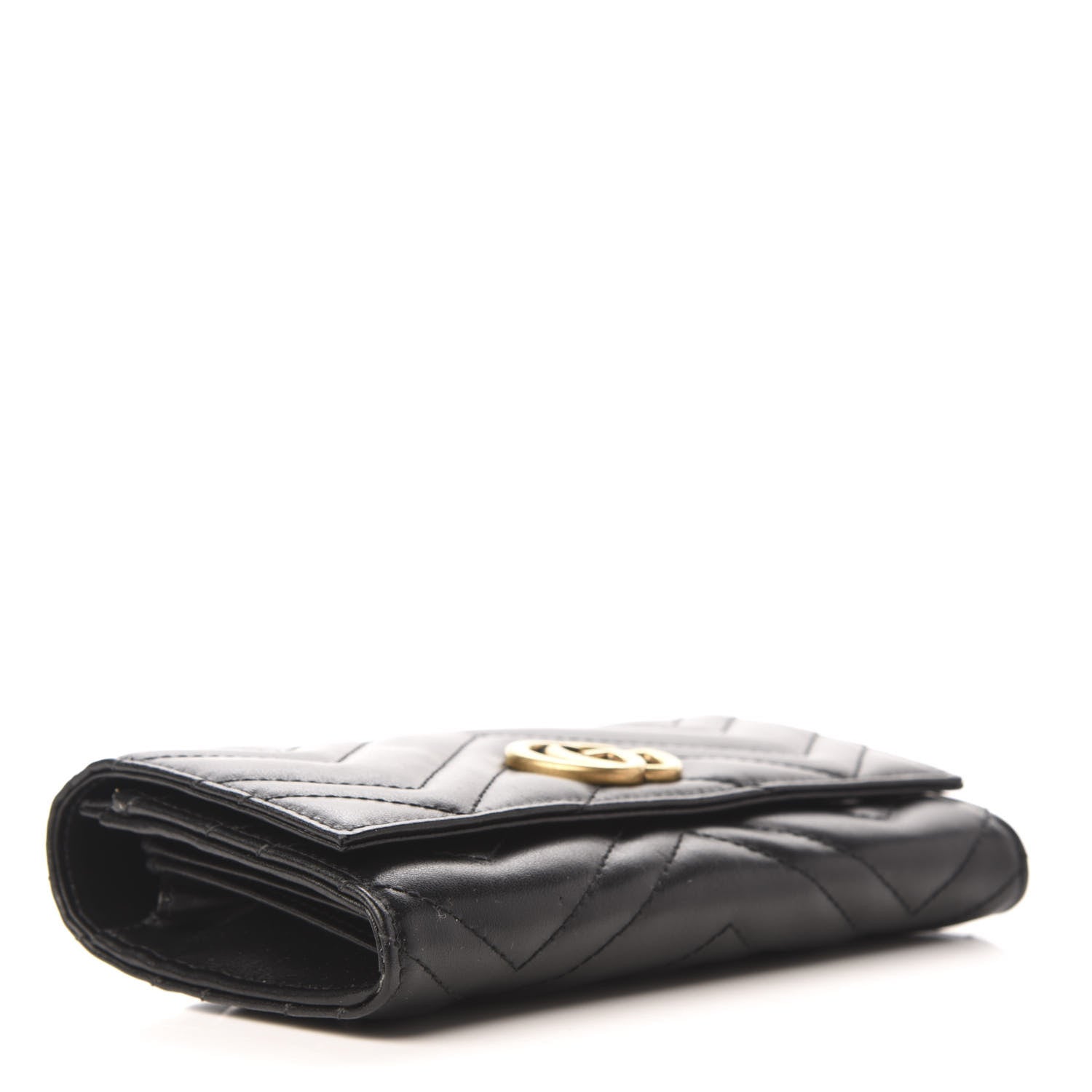 Gucci Calfskin Matelasse GG Marmont Continental Wallet Black 4 of 8