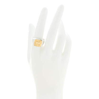 David Yurman Sterling Silver 18K Yellow Gold Petrvs Horse Signet Ring 58 8.5 2 of 5