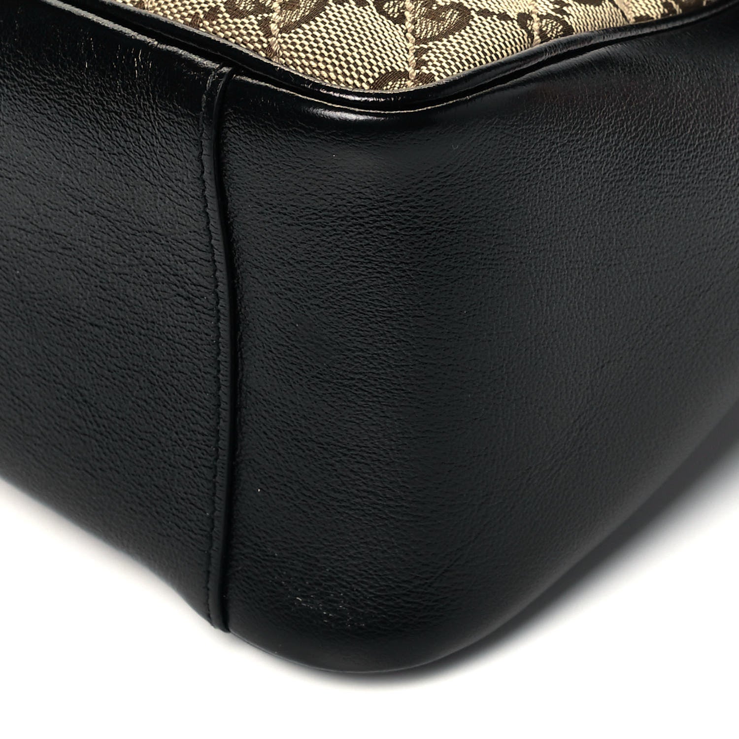 Gucci Monogram Azalea Calfskin Matelasse Diagonal Small GG Marmont Top Handle Shoulder Bag Beige Ebony Black 10 of 11