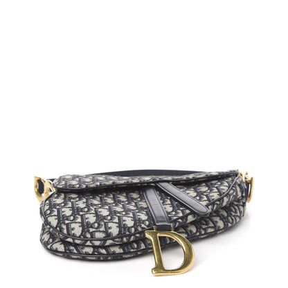 Christian Dior Oblique Saddle Bag Blue 3 of 8