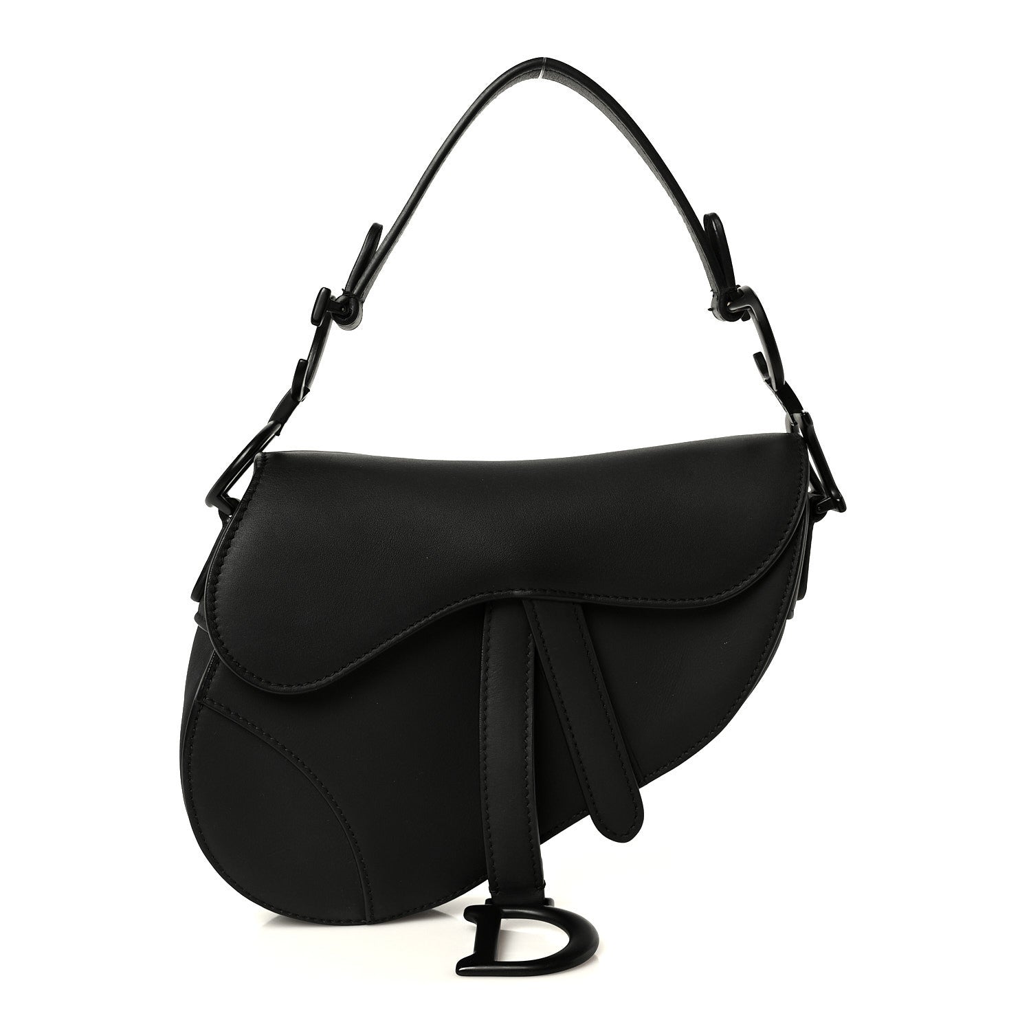 Christian Dior Ultra Matte Calfskin Mini Saddle Bag Black 1 of 10