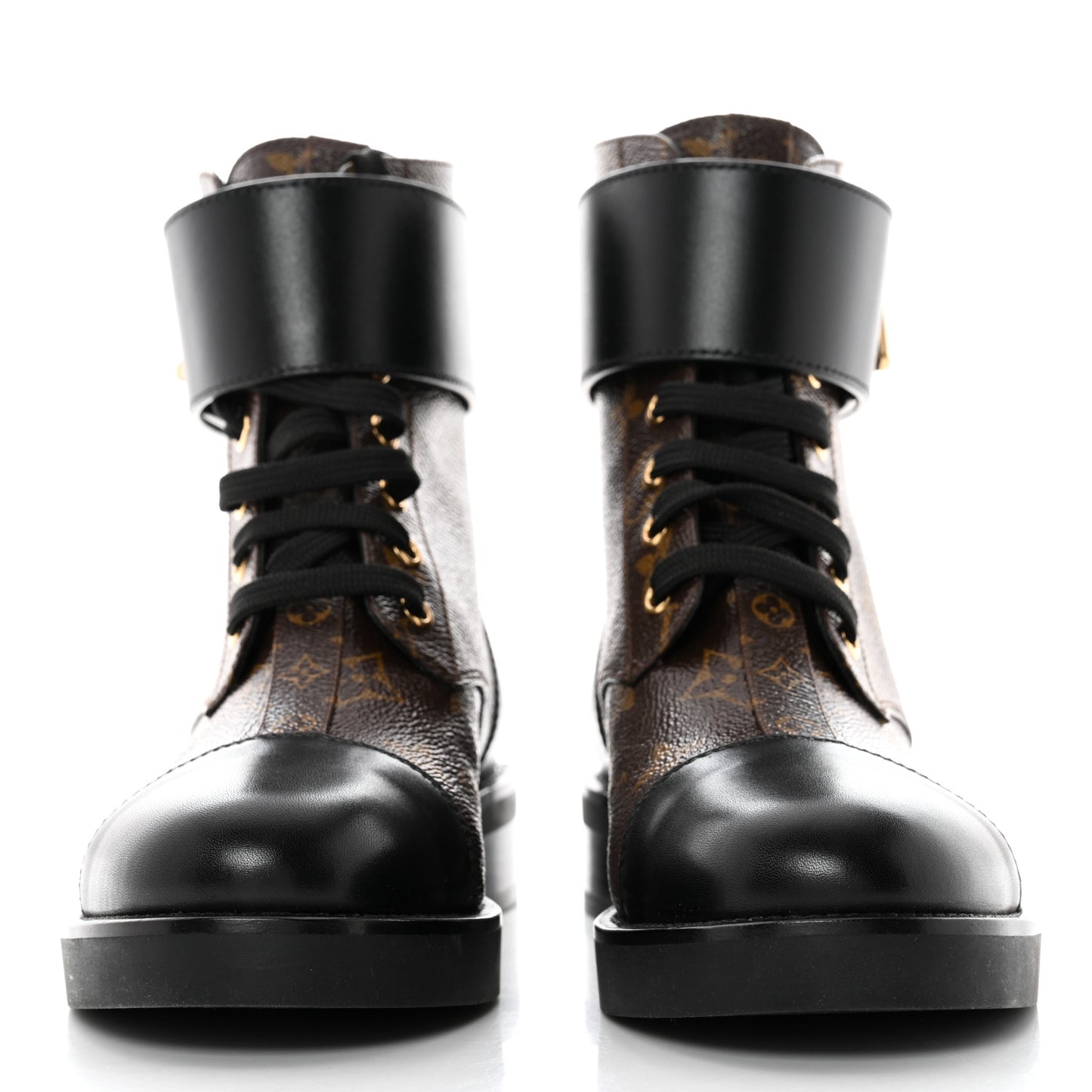 Calfskin Monogram Wonderland Flat Ranger Boots 36.5 Black