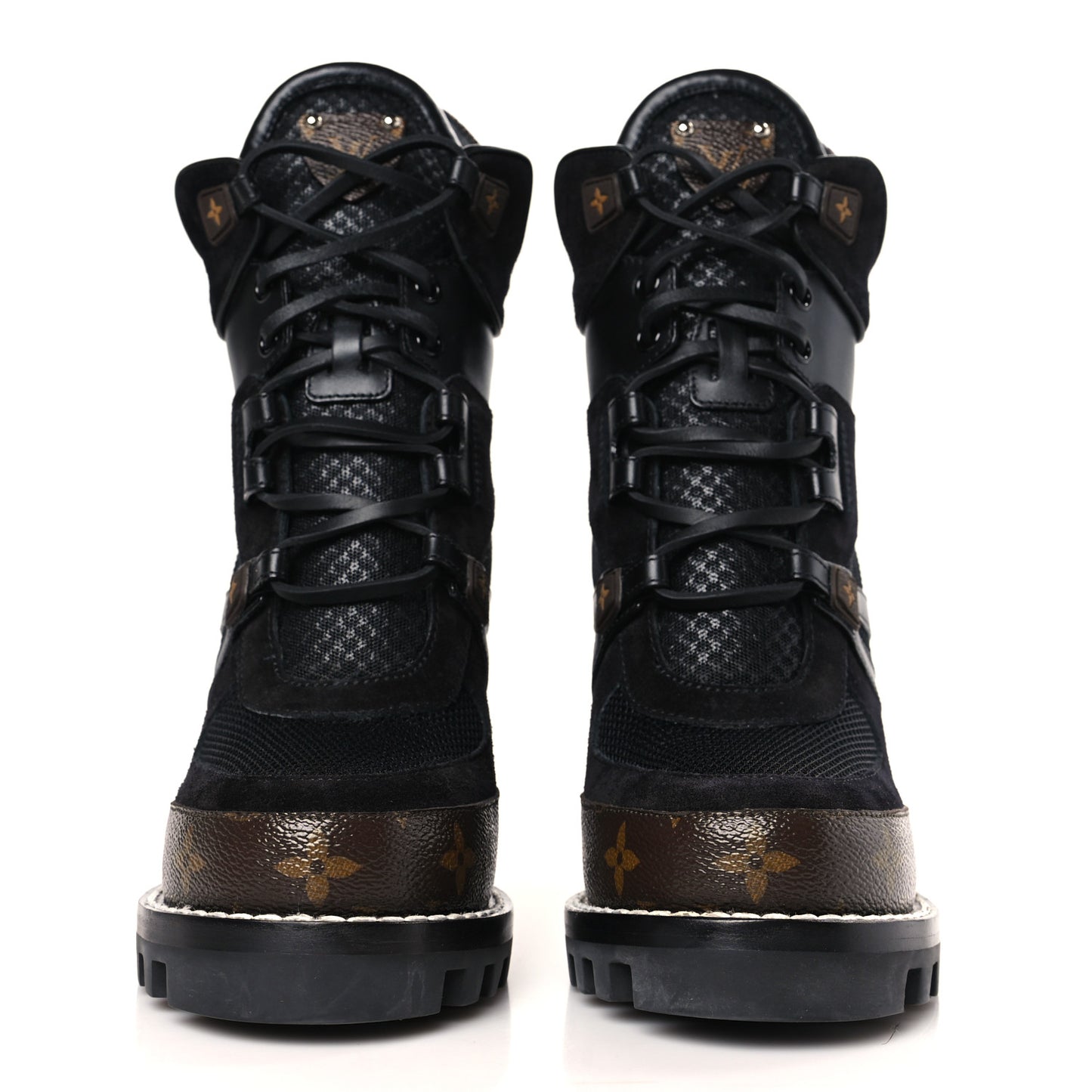 Suede Calfskin Monogram Star Trail Ankle Boots 39 Black