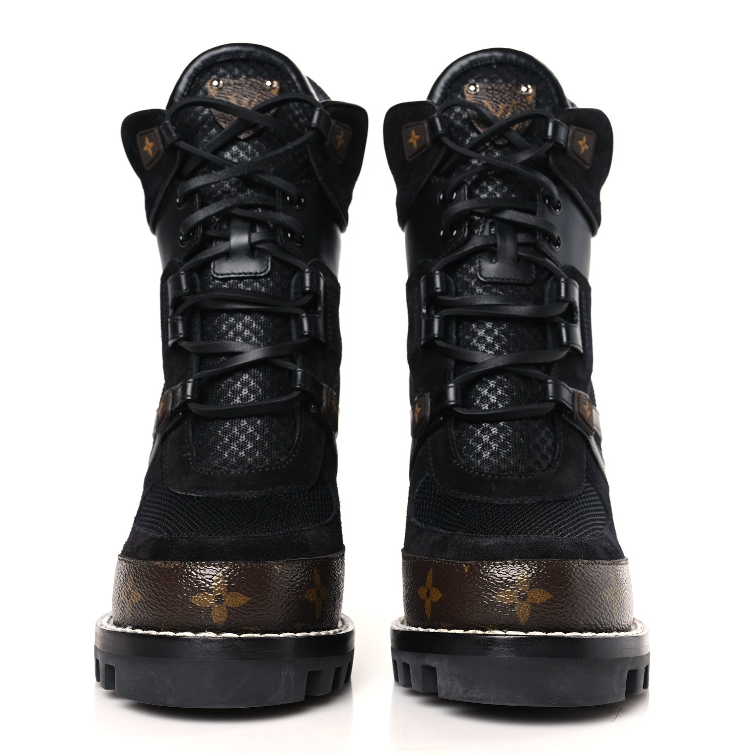 Louis Vuitton Suede Calfskin Monogram Star Trail Ankle Boots 39 Black 2 of 8