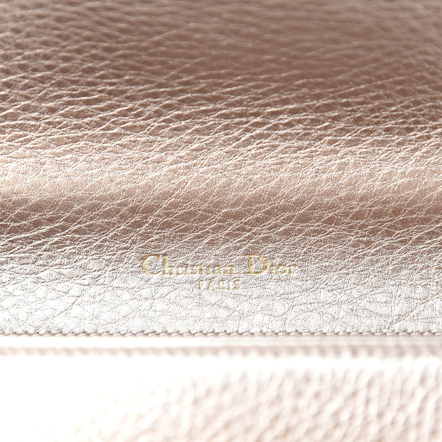 Metallic Grained Calfskin Small Diorama Flap Bag Copper