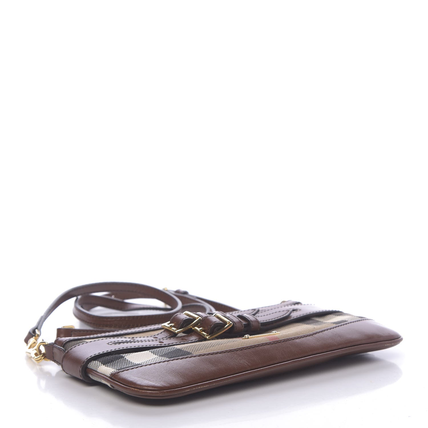 Burberry House Check Bridle Calfskin Peyton Crossbody Tan 4 of 10