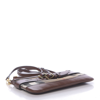 Burberry House Check Bridle Calfskin Peyton Crossbody Tan 4 of 10