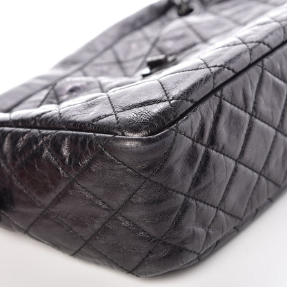 Chanel Metallic Aged Calfskin Quilted Medium Reissue Camera Case Black 13 of 15