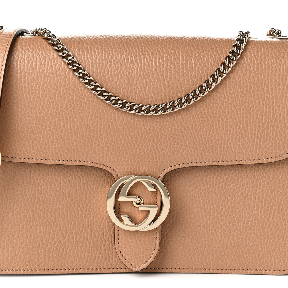 Gucci Dollar Calfskin Interlocking G Shoulder Bag Camelia 8 of 10
