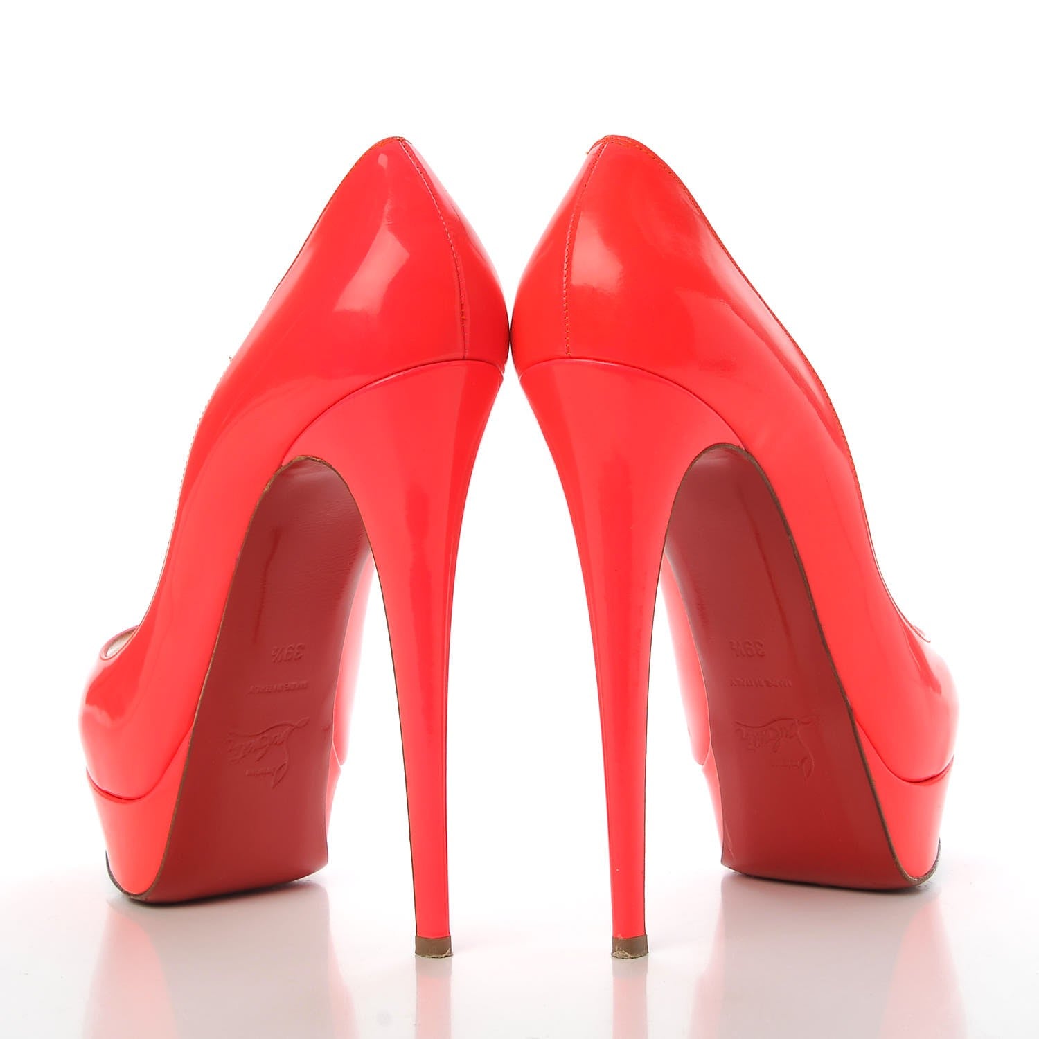 Christian Louboutin Patent Lady Peep 150 Pumps 39.5 Rose Paris 5 of 19