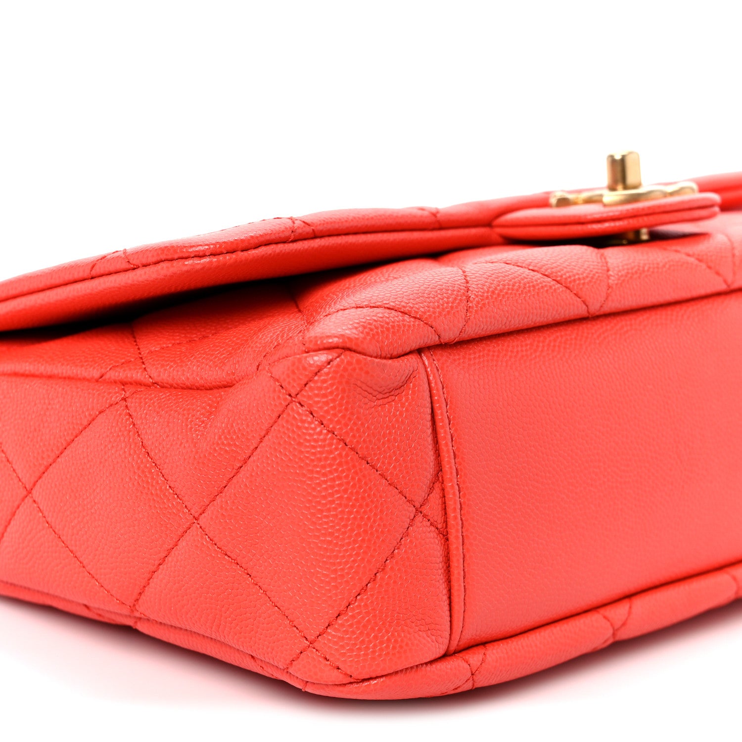 Chanel Caviar Quilted CC Melody Single Flap Orange 10 of 11