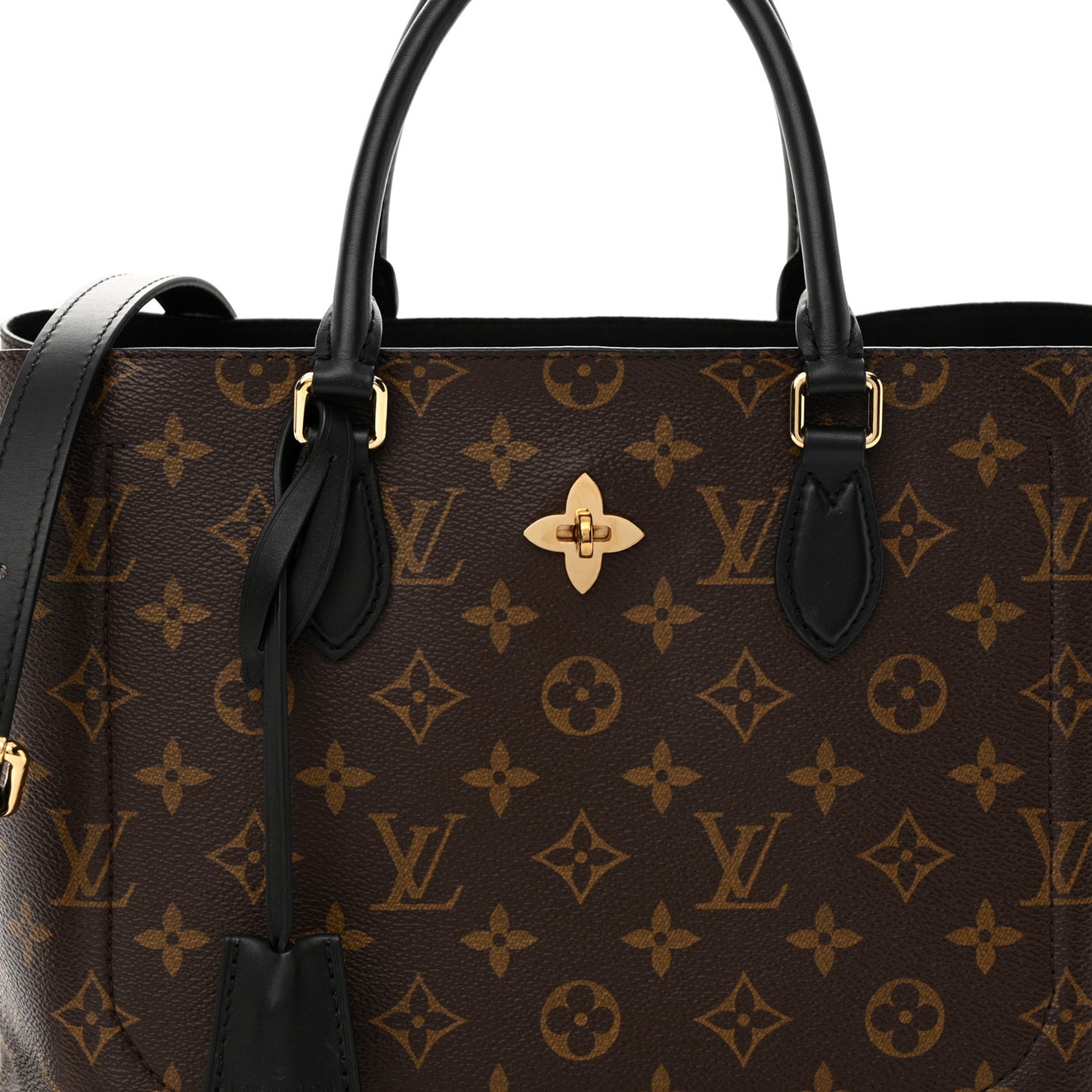 Monogram Flower Tote Black
