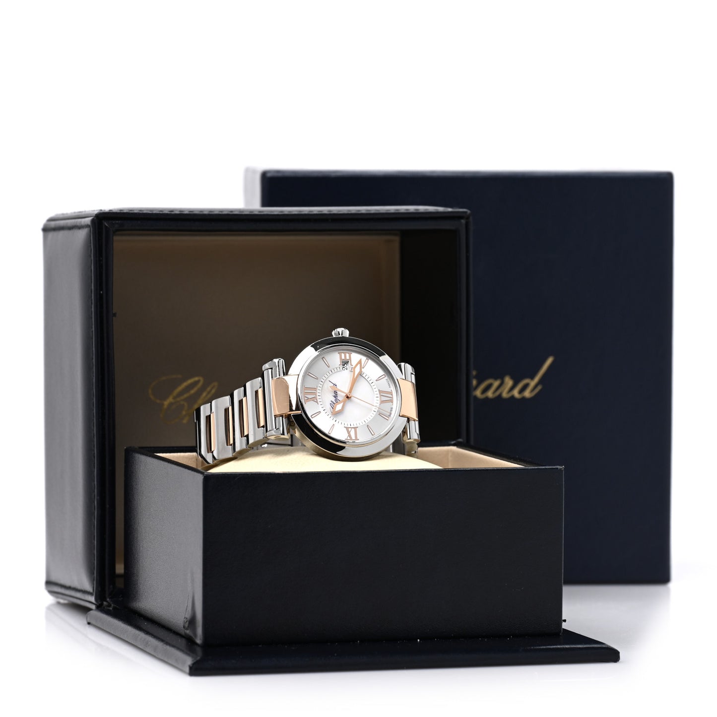 Stainless Steel 18K Rose Gold Mother of Pearl 36mm Imperiale Quartz Watch
