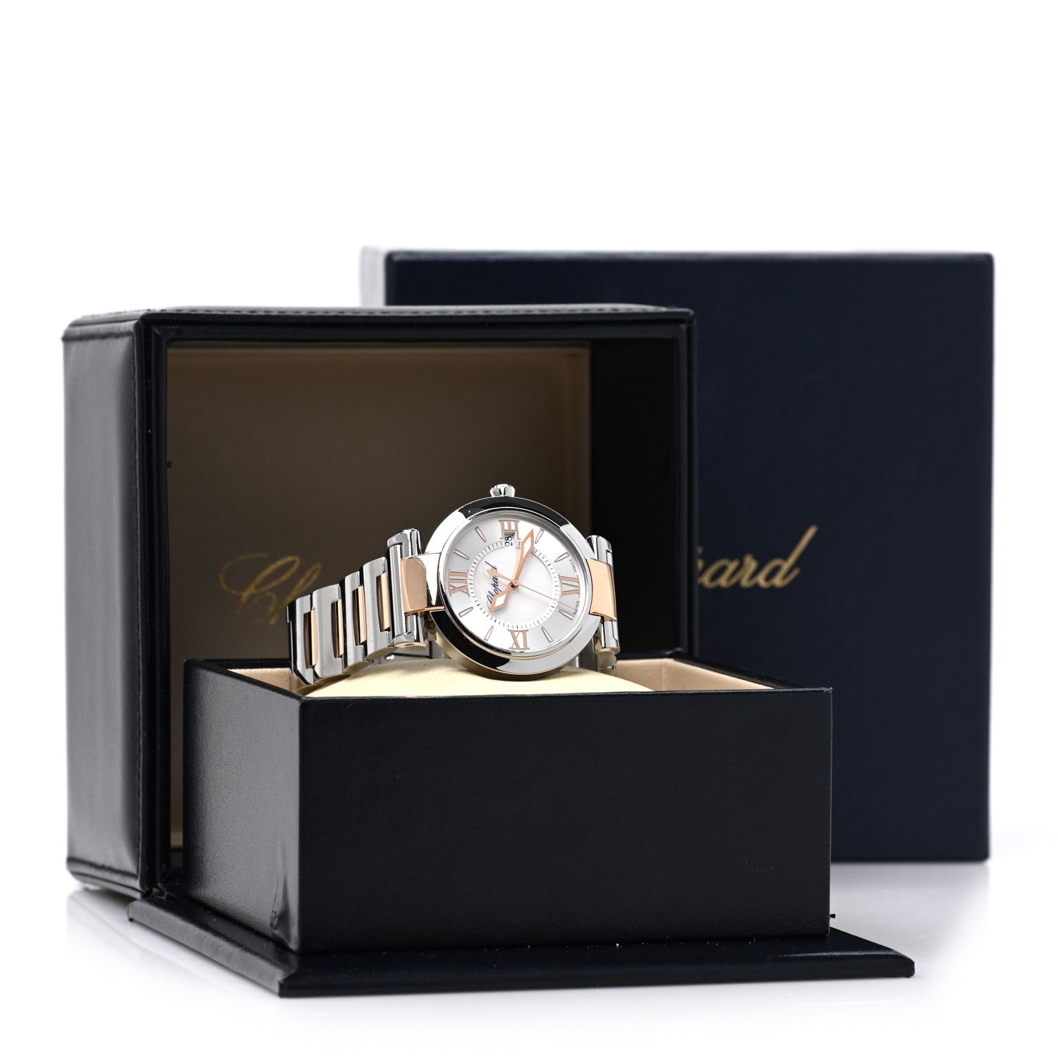 Chopard Stainless Steel 18K Rose Gold Mother of Pearl 36mm Imperiale Quartz Watch 5 of 5