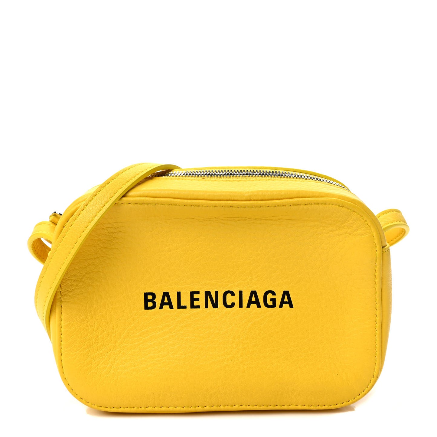 Smooth Calfskin Logo XS Everyday Camera Bag Jaune Soleil Black