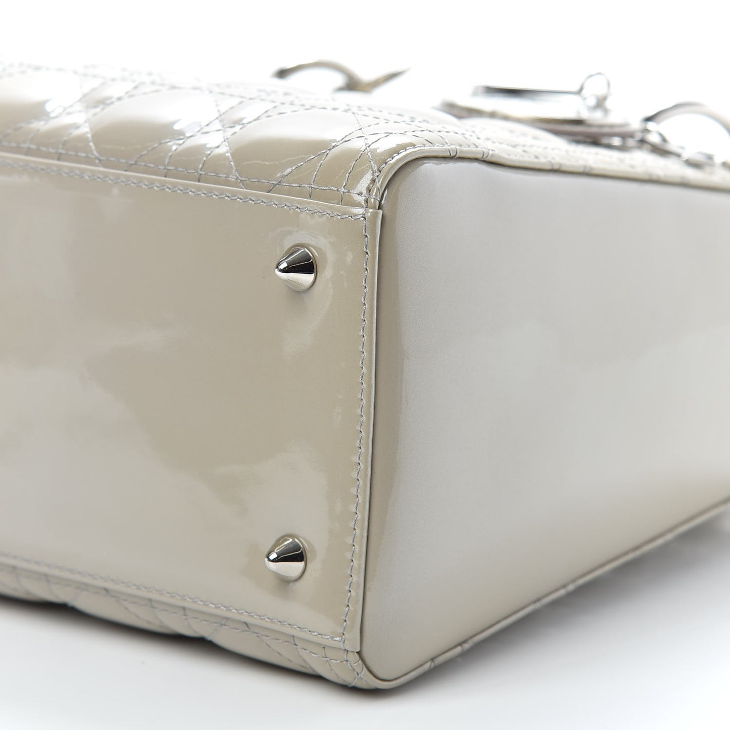 Patent Cannage Medium Lady Dior Grey