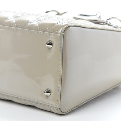 Christian Dior Patent Cannage Medium Lady Dior Grey 9 of 11