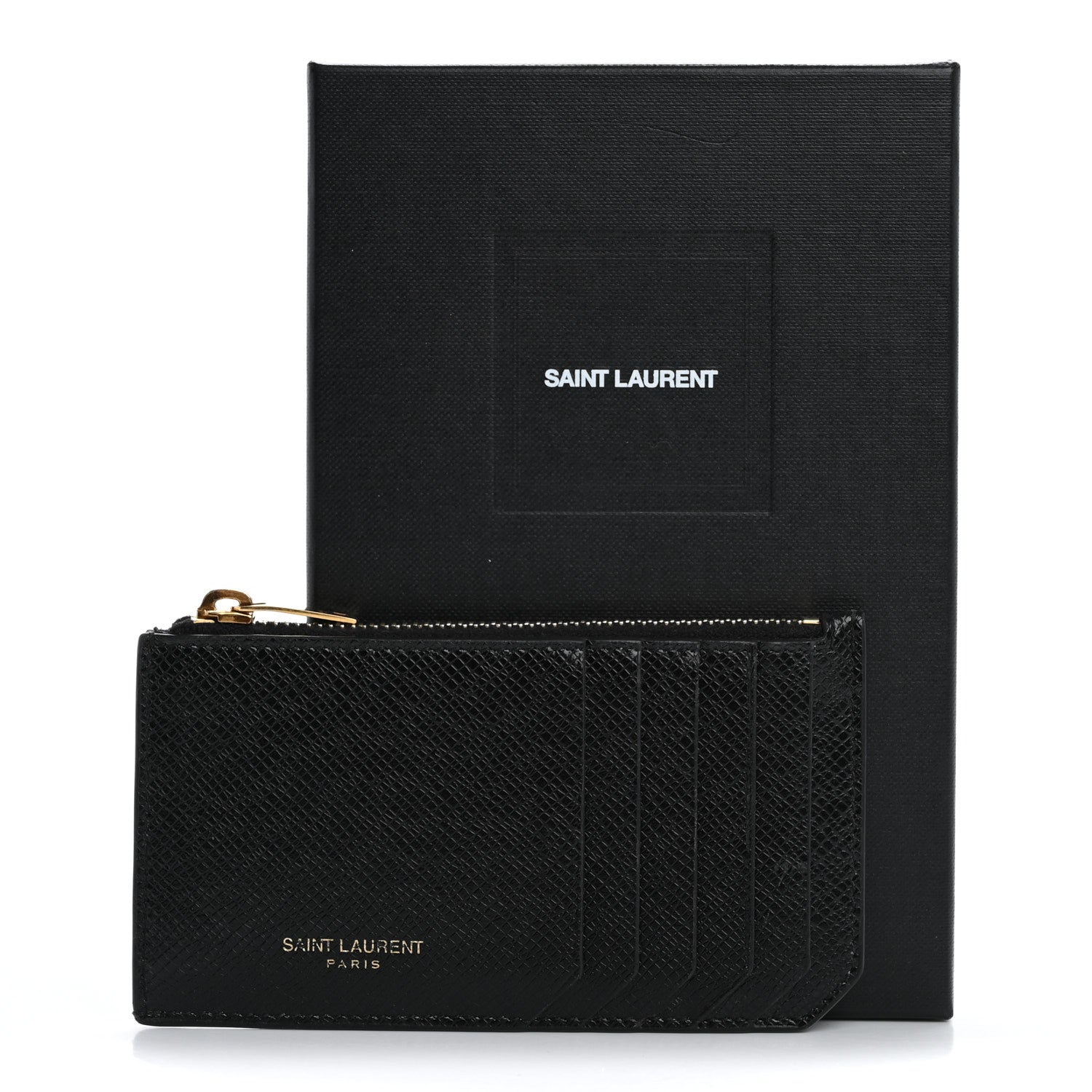 Saint Laurent Calfskin 5 Fragments Zip Pouch Card Holder Black 13 of 13